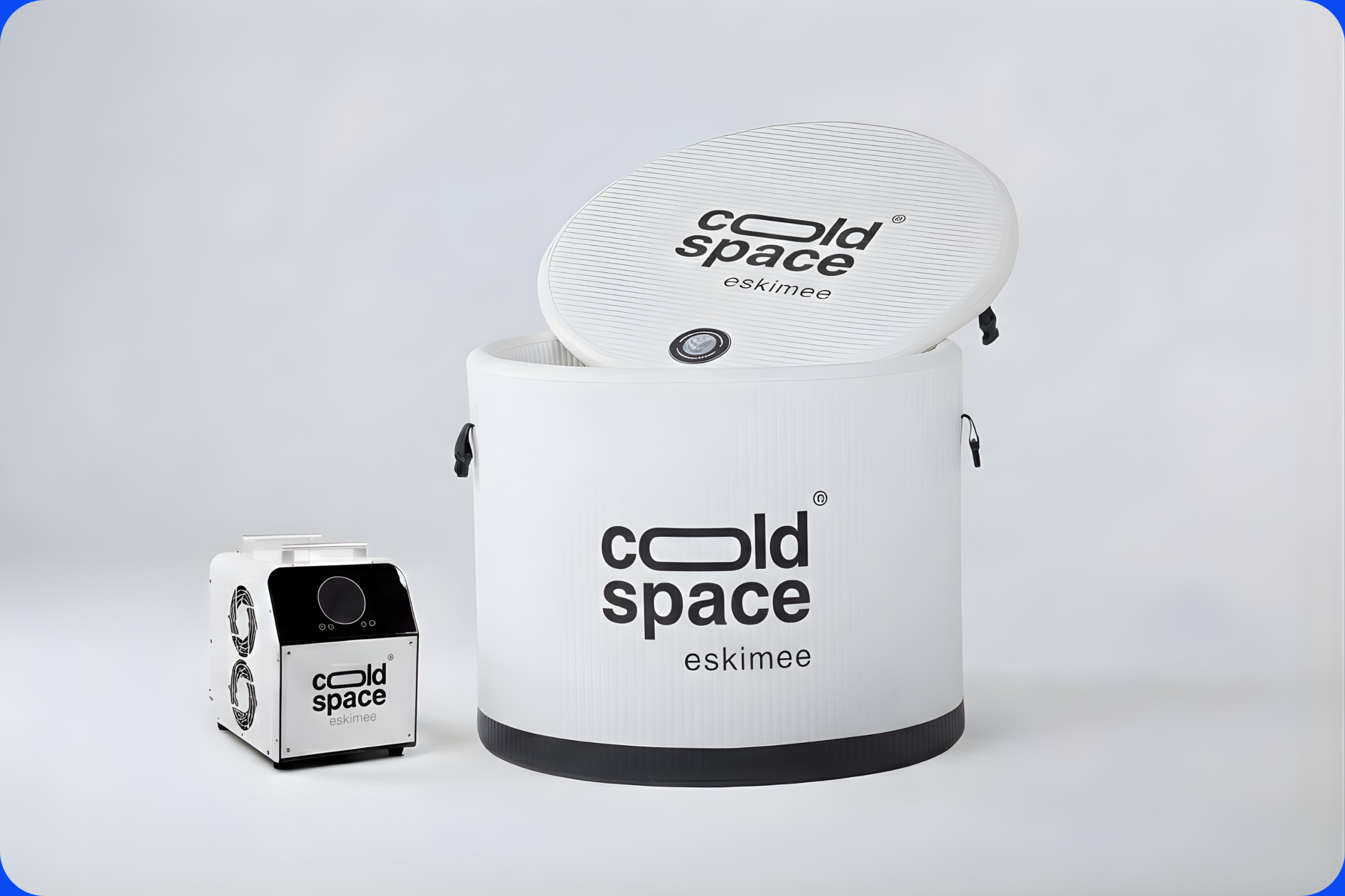 beczka do zimnych kąpieli z chillerem Cold Space eskimee one mini chiller plus, otwarta beczka